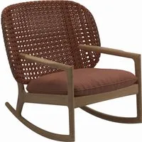 gloster fauteuil à bascule kay low back - blend clay - osier cuivre