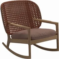 gloster fauteuil à bascule kay low back - fife warm rose - osier cuivre