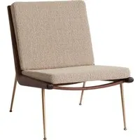 &tradition fauteuil lounge boomerang hm1 - karakorum 003 - noyer huilé - laiton