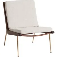 &tradition fauteuil lounge boomerang hm1 - loop cream k5042/33 - noyer huilé - laiton