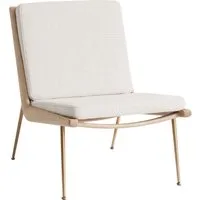 &tradition fauteuil lounge boomerang hm1 - loop cream k5042/33 - chêne huilé - laiton