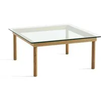 hay table basse kofi carrée - 80 x 80 cm - chêne verni (à base d'eau) - verre transparent