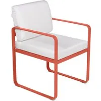 fermob fauteuil lounge bellevie - 45 capucine mat - blanc grisé