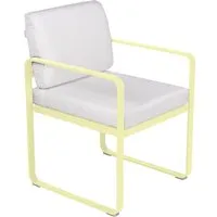 fermob fauteuil lounge bellevie - a6 citron givré - blanc grisé