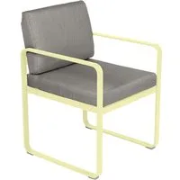 fermob fauteuil lounge bellevie - a6 citron givré - b8 gris taupe