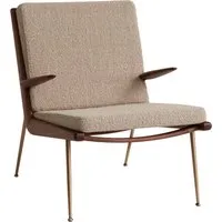 &tradition fauteuil lounge boomerang hm2 - karakorum 003 - noyer huilé - laiton