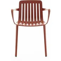 magis chaise avec accoudoirs plato - rouge