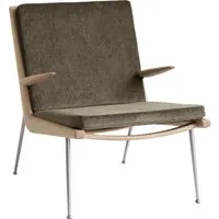 &tradition fauteuil lounge boomerang hm2 - duke 004 - chêne huilé - acier inoxydable