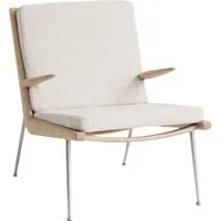 &tradition fauteuil lounge boomerang hm2 - loop cream k5042/33 - chêne huilé - acier inoxydable
