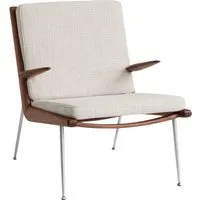 &tradition fauteuil lounge boomerang hm2 - loop cream k5042/33 - noyer huilé - acier inoxydable