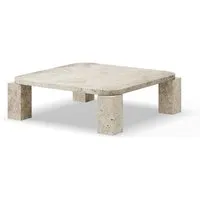new works table d'appoint atlas - unfilled travertine - 82 x 82 cm