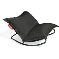 fatboy fauteuil à bascule rock 'n roll + pouf original outdoor - noir - thunder grey