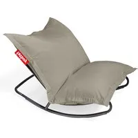 fatboy fauteuil à bascule rock 'n roll + pouf original outdoor - noir - grey taupe