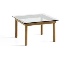 hay table basse kofi carrée - 60 x 60 - chêne verni (à base d'eau) - verre transparent