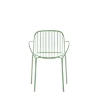 kartell chaise avec accoudoirs hiray - vert