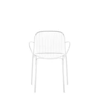 kartell chaise avec accoudoirs hiray - blanc