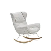 freifrau fauteuil suspendu leyasol wingback - lopi marble - structure me003 blanc trafic - patin acacia