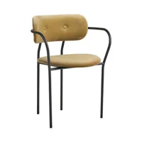gubi chaise avec accoudoirs coco dining rembourrage complet - velvet gubi 294 grey green