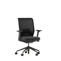vitra chaise de bureau id mesh - noir - planodunkelgraunero - diamond mesh nero - roulettes souples pour sols durs