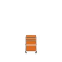usm haller caisson roulant - 3 tiroirs type ii - 26 orange pur