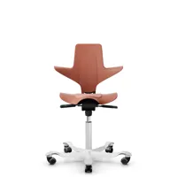 hag chaise de bureau capisco puls piétement alu - gasfeder200mm - rosehip - blanc - roulettes dures pour tapis