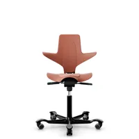 hag chaise de bureau capisco puls piétement alu - gasfeder150mm - rosehip - noir - roulettes dures pour tapis