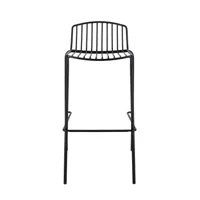 jan kurtz chaise de bar mori - noir - hauteur d'assise 75 cm