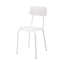 chaise empilable en métal blanc moodern par lettera g