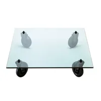 table basse en verre tavolo con ruote de gae aulenti pour fontana arte