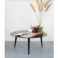 table basse ronde | table en chêne bout de canapé meubles bois cafétéria luna85