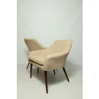 fauteuil club moderne en boucle à pois orange des années 1960