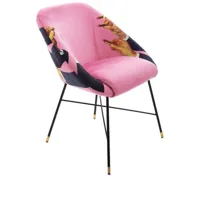 seletti chaise matelassée à imprimé graphique - rose