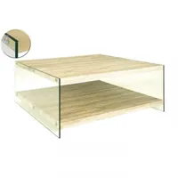 table basse nina en verre et chêne clair