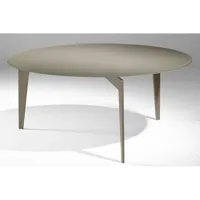 table basse ronde miky en verre taupe