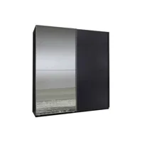 dressing portes coulissantes clapton 179 cm gris graphite / miroir
