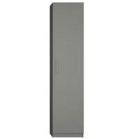 armoire de rangement avec grande porte coloris gris graphite mat largeur 50 cm
