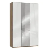 armoire penderie lisea 2 portes verre blanc 1 porte miroir 150 x 236 cm ht