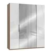 armoire penderie lisea 2 portes verre blanc 2 portes miroir 200 x 236 cm ht