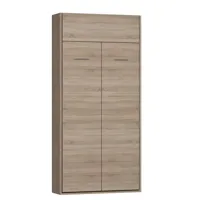 armoire lit escamotable dynamo chêne naturel ouverture assistée couchage 90*200 cm