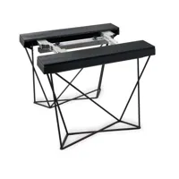 table console extensible a rallonges avianca plateau noir charbon largeur 90cm