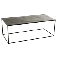 table de salon rectangulaire nizi en métal noir et aluminium noir/ vert.