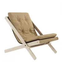 fauteuil futon boogie hêtre massif naturel coloris beige blé