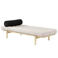 méridienne futon next en pin massif coloris ivoire couchage 75 x 200 cm