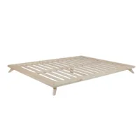 sommier futon senza bed pin laqué naturel  couchage 160 cm