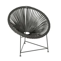 fauteuil design agafi en rotin noir