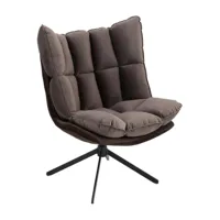 fauteuil relax pivotant pietra tissu gris foncé