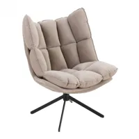fauteuil relax pivotant pietra tissu gris clair