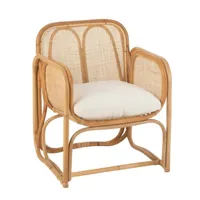 chaise enfant avec coussin natura bambou / rotin