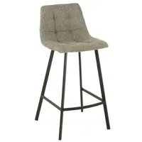 chaise de bar milena  gris clair en  métal  / velours