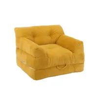 fauteuil convertible charlene jaune  coton / mousse